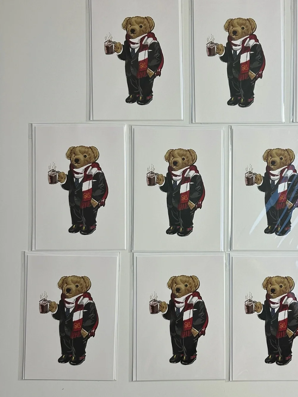 Polo Ralph Lauren Polo Bear with Hot Cocoa Blank Holiday Cards Set of 11 NWT